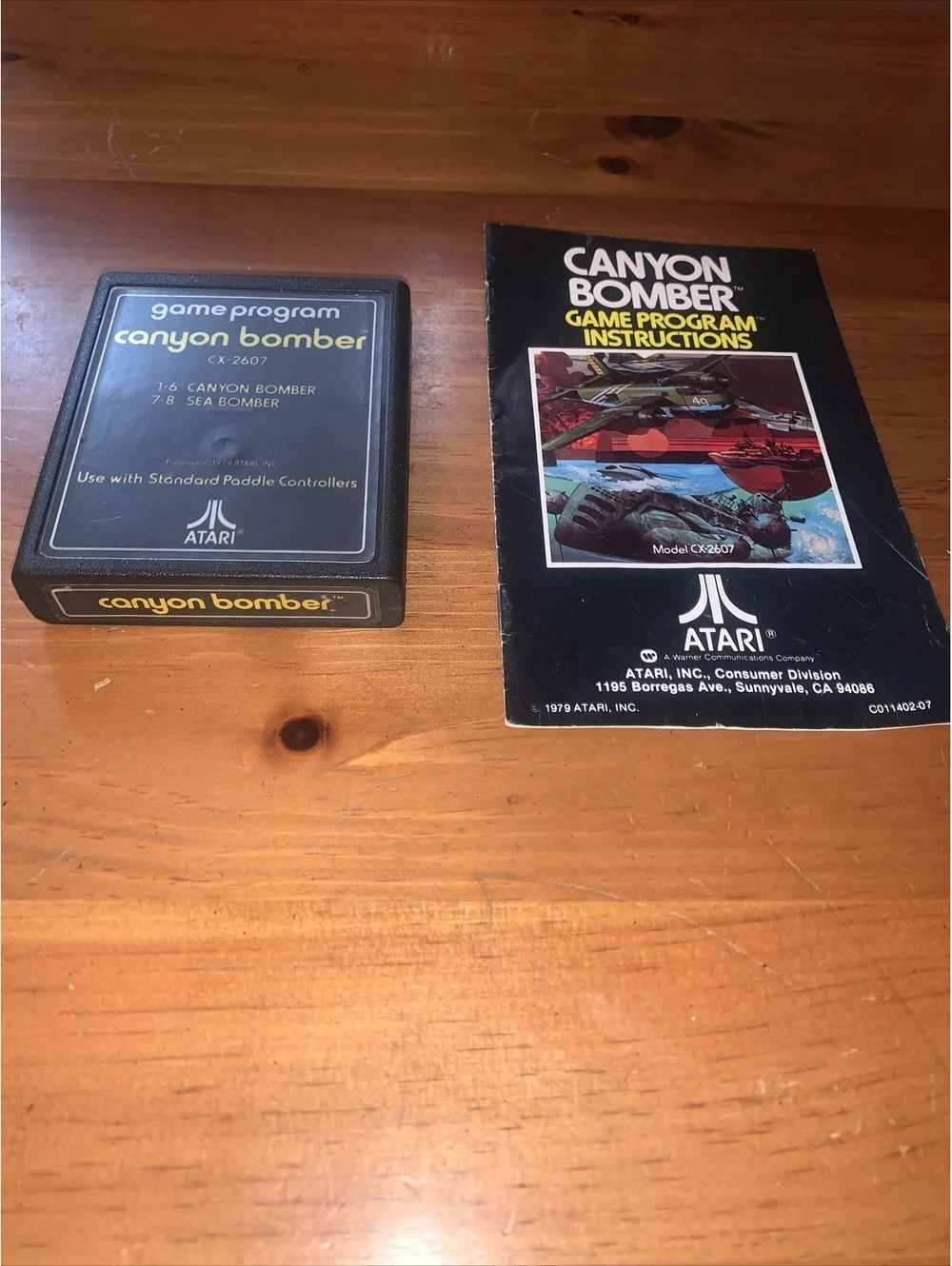 Atari 2600 Canyon Bomber 1979 Game Cartridge & Manual Tested and Working!
